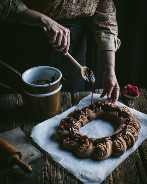 Chocolate Bread Wreath