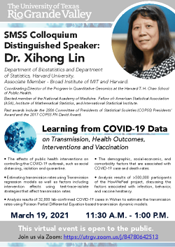 SMSS Colloquium Distinguished Speaker: Dr. Xihong Lin
