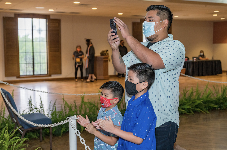 Families and loved ones snapped photos and celebrated their UTRGV 2020 graduates Thursday morning at the Brownsville Campus. (UTRGV Photo by David Pike)