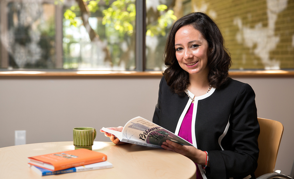 Dr. Alyssa Guadalupe Cavazos, UTRGV associate professor in the Department of Writing and Language Studies and director for the Center for Teaching Excellence, is one of four UT System faculty members to be inducted into the Academy of Distinguished Teachers for 2021. Only past recipients of the prestigious Regents’ Outstanding Teaching Award are eligible for the membership. (UTRGV Archival Photo by Paul Chouy)