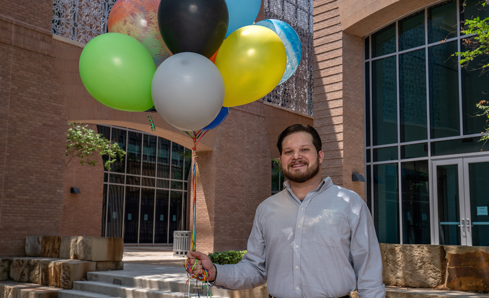 Rio Grande City native Adrian David Barrera will graduate from the UTRGV School of Medicine on Saturday, May 8, on the Brownsville Campus. The special day will also include the celebration of his 32nd birthday. (UTRGV Photo by Paul Chouy)