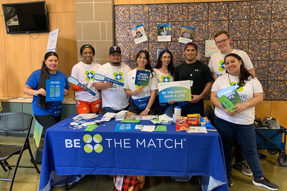 students holding Be the Match drives for the UTRGV community
