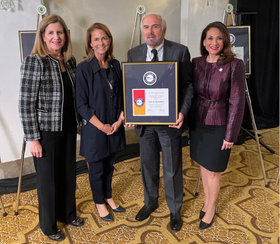 Dr. Magdalena Hinojosa, Dr. Janna Arney, Dr. Guy Bailey, and Veronica Gonzales