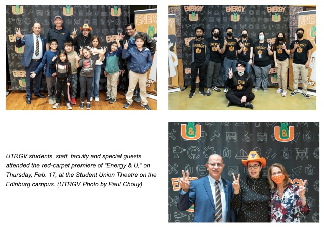 UTRGV students, staff, faculty and special guests attended the red-carpet premiere of “Energy & U”