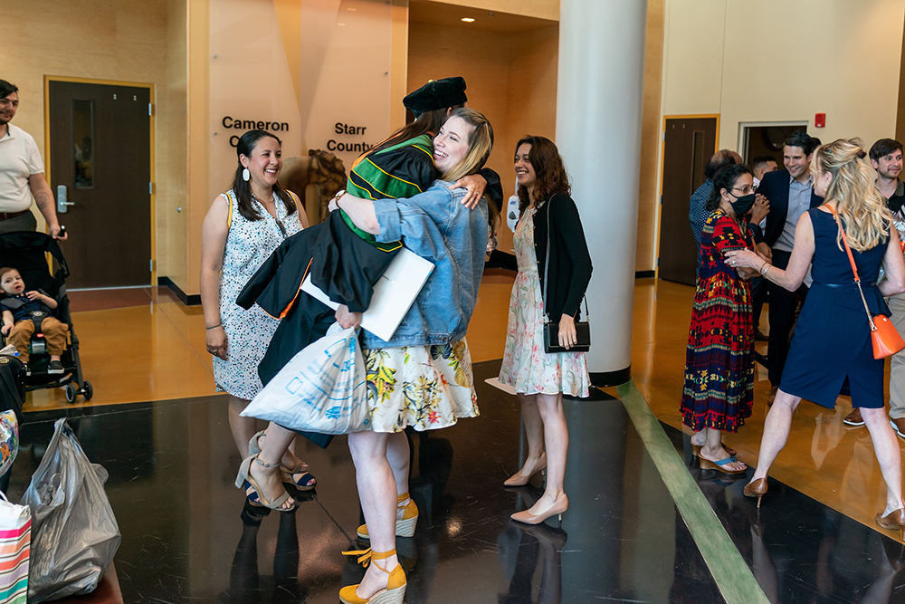 The UTRGV School of Medicine graduates celebrated with their families after the ceremony on Saturday, May 7. (UTRGV Photo by David Pike)