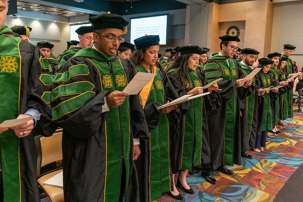 On Saturday, May 7, 51 UTRGV medical students receive their medical degrees and are now ready to head to residency programs throughout the country. This was the first commencement for Dr. Michael B. Hocker as the UTRGV School of Medicine dean. This year also marked the third commencement for the medical school. (UTRGV Photo by David Pike)