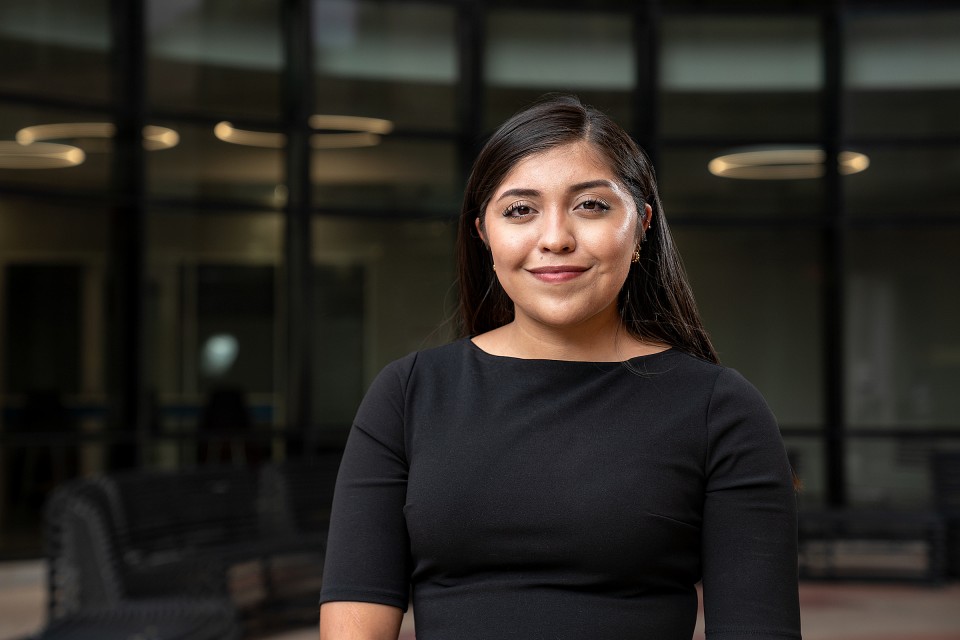 Andrea Mota, a UTRGV 2021 alumna from Mission, Texas, began a fellowship with the National Institutes of Health in Bethesda, Maryland in March, where she has been working in the lab focused on physiological, biochemical and molecular genetic events of recognition, and resolution of RNA/DNA hybrids. (UTRGV Photo by Paul Chouy)