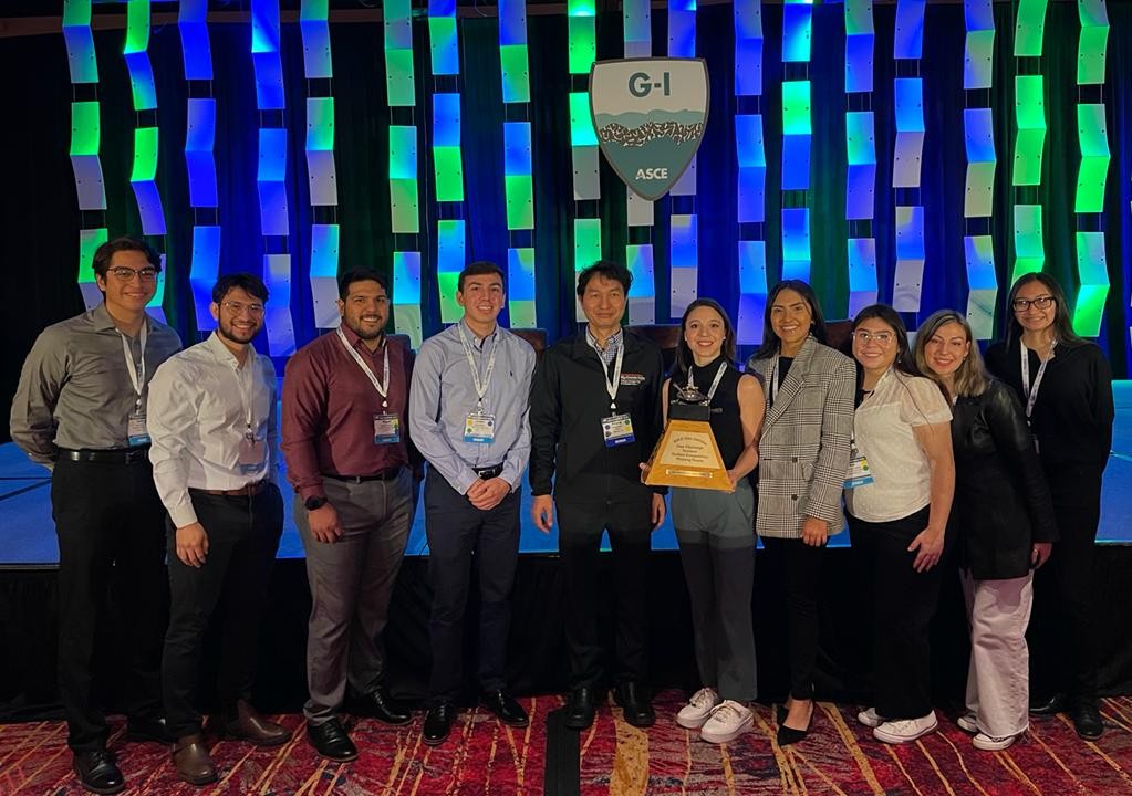 Pictured are the UTRGV 2022 Geo-Challenge National Student Competition Winning Team. This was the second time a UTRGV team competed in the GeoWall competition held in North Carolina this spring. In 2020, the team finished in second place. (Courtesy photo)