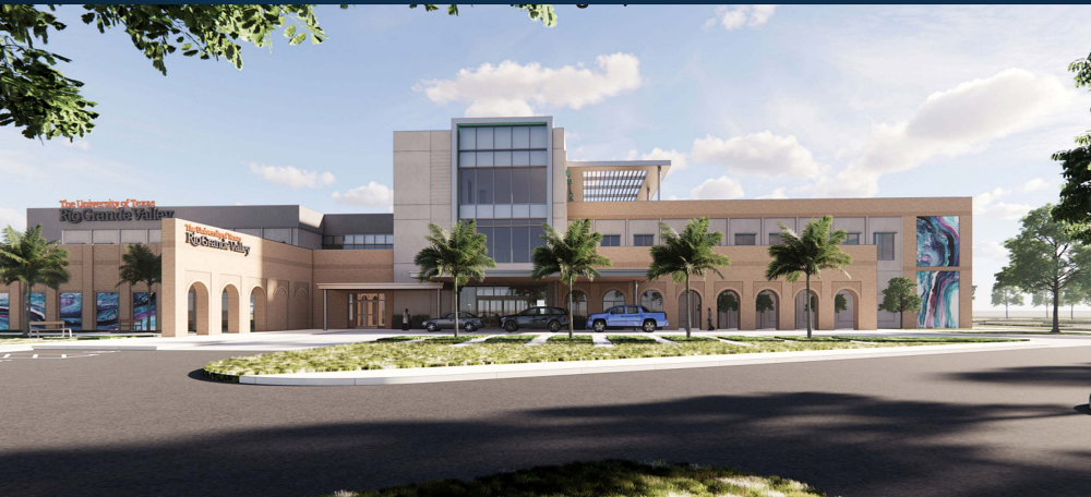 Rendering of UT Health RGV Cancer and Surgery Center.