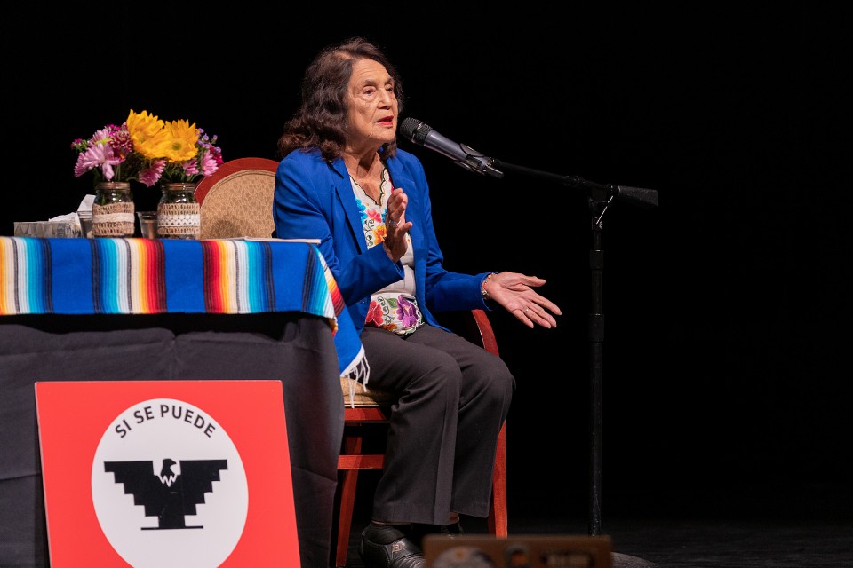 Dolores Huerta speaks to audience