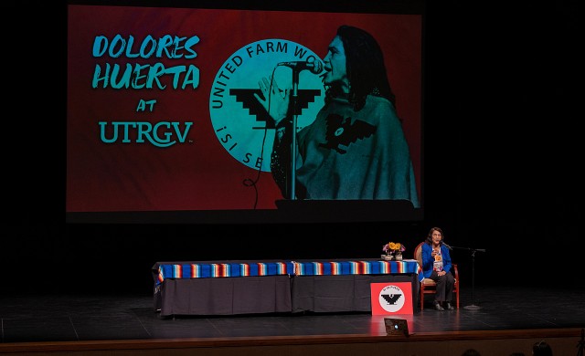 Dolores Huerta on stage