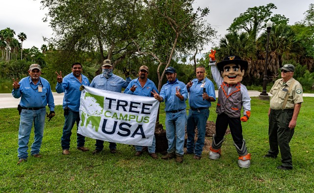 The UTRGV Office of Sustainability held their annual Arbor Day planting of a tree on the Brownsville and Edinburg Campuses. The event was held on Nov. 14, 2022 on the Brownsville Campus, and will be in Edinburg on the 15th.