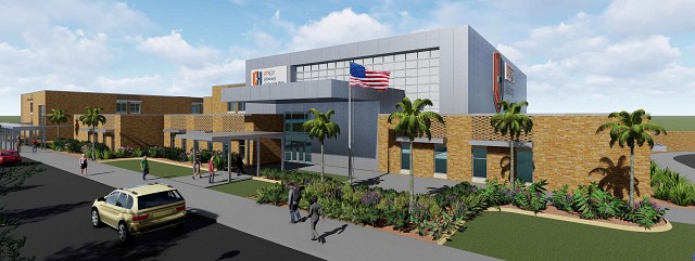 Artist rendering of the UTRGV Edinburg CISD Collegiate High School slated for completion in January 2024.