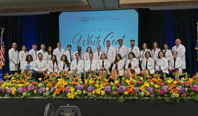 The School of Podiatric Medicine's first White Coat ceremony, held Oct. 28 at the Harlingen Convention Center, introduced the 27 students of the Class of 2026. Texans make up 85% of the class.