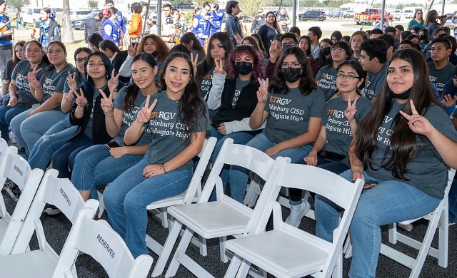 Students currently attending the UTRGV Edinburg CISD Collegiate High School were in attendance at the groundbreaking ceremony on Tuesday. The ceremony kicks off the construction for the state-of-the-art, 66,661-square-foot facility.