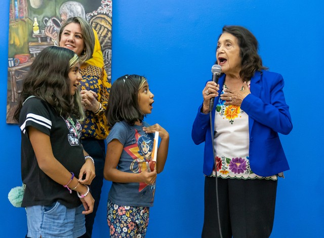 Some of Dolores Huerta's youngest fans were excited to meet the icon in person during a reception in September honoring the Smithsonian Institution Traveling Exhibit – “Dolores Huerta: Revolution in the Fields/Revolución en los Campos.”