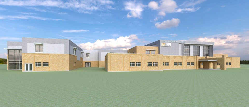 Rendering of the UTRGV-McAllen ISD Collegiate Academy set top open in fall 2024.