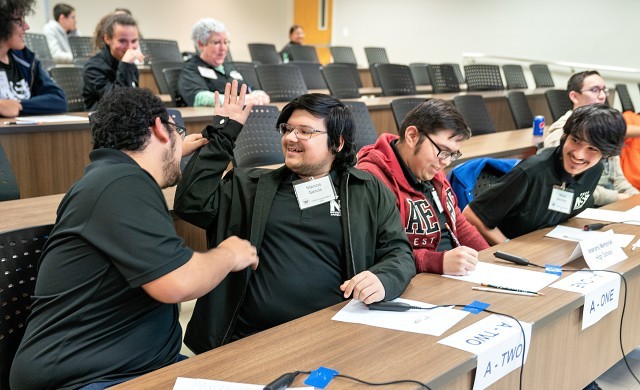 The Veterans Memorial High School team at the UTRGV Regional Science Bowl 2023