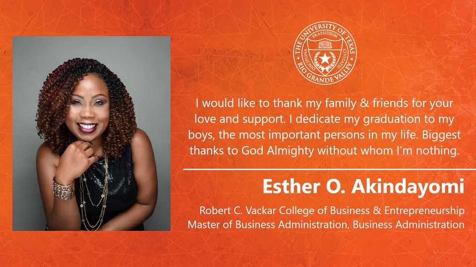 Dr. Esther Akindayomi's grad slide