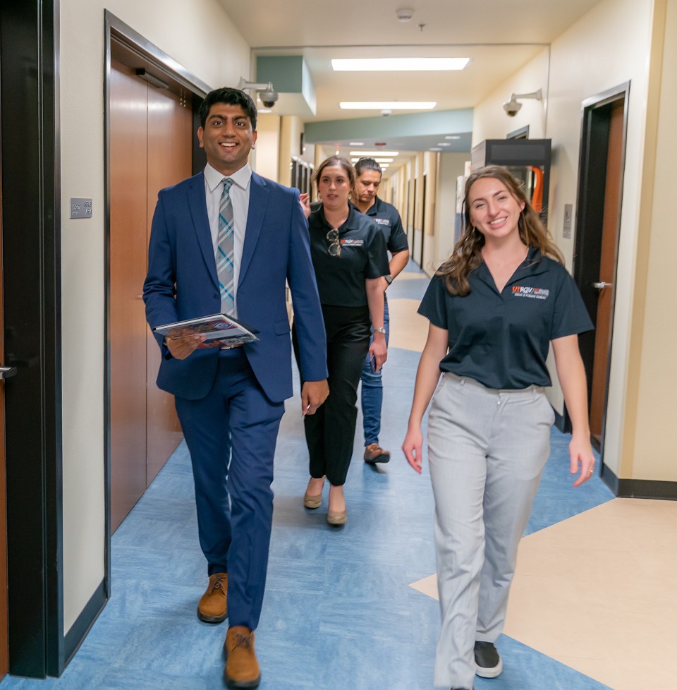 University of Texas System Student Regent Neelesh C. "Neel" Mutyala connected with UTRGV leaders and students recently during a two-day tour of the university.