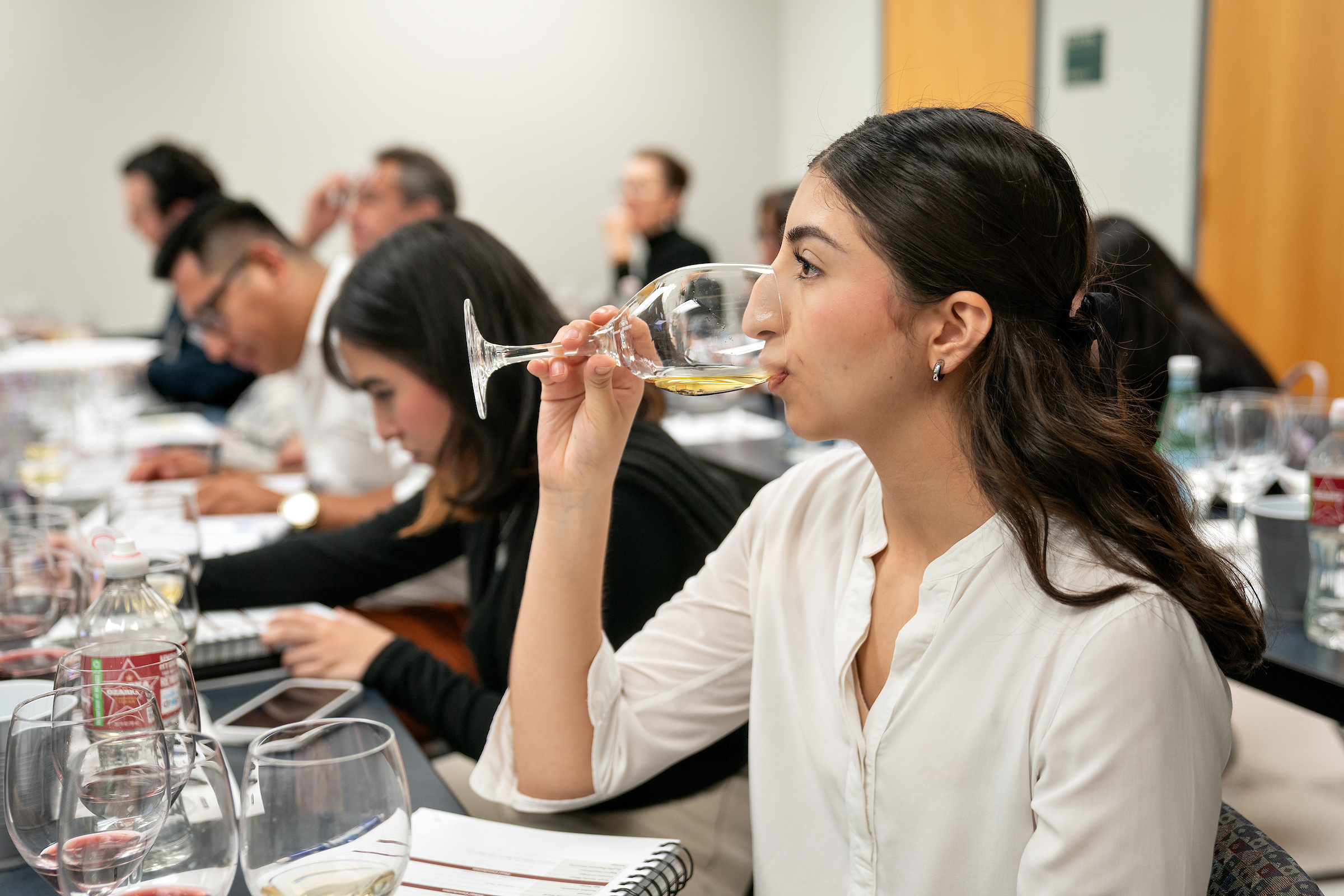 Abril Silva, UTRGV Nutritional Sciences student, in the Introductory Sommelier Course