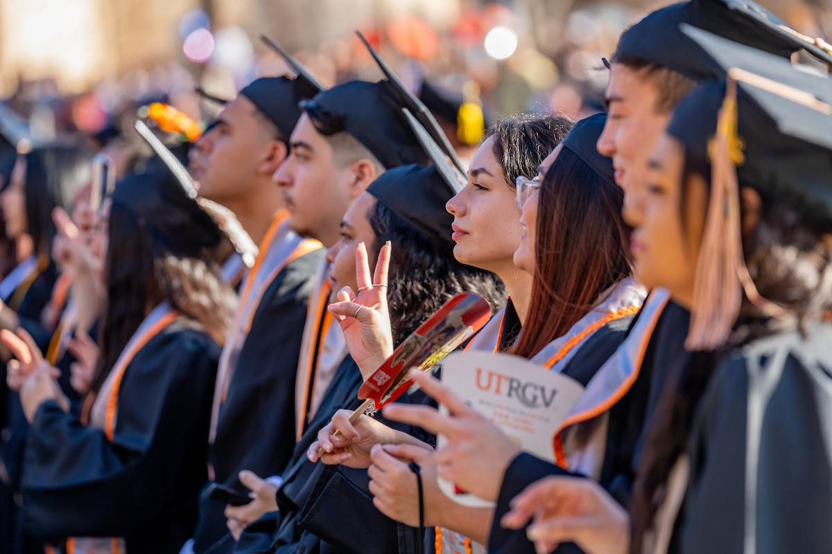 Students at UTRGV fall 2023 commencement