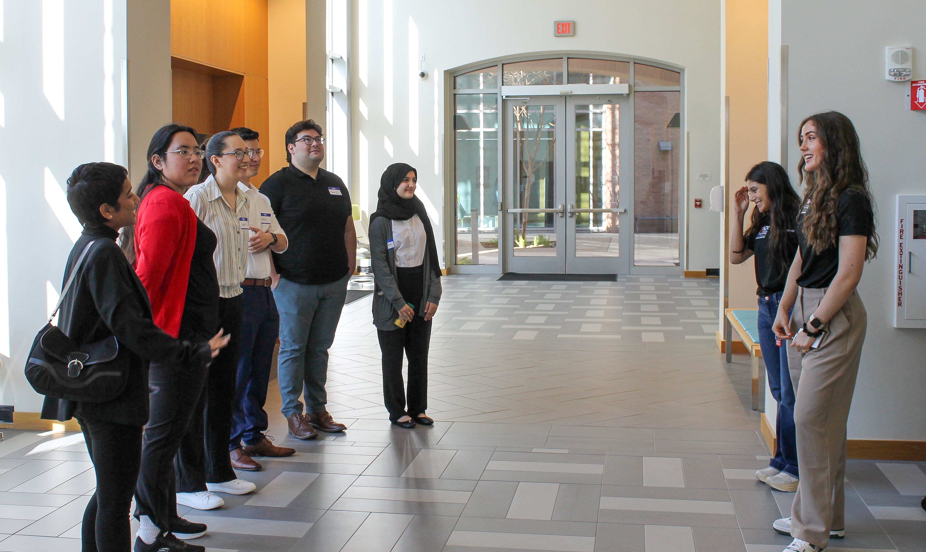 Students give a tour of the UTRGV School of Medicine campus