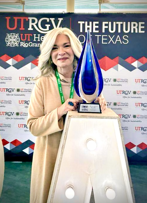 UTRGV Chief Sustainability Officer Marianella Franklin received the Lifetime Achievement in Sustainability Leadership Award at the conference
