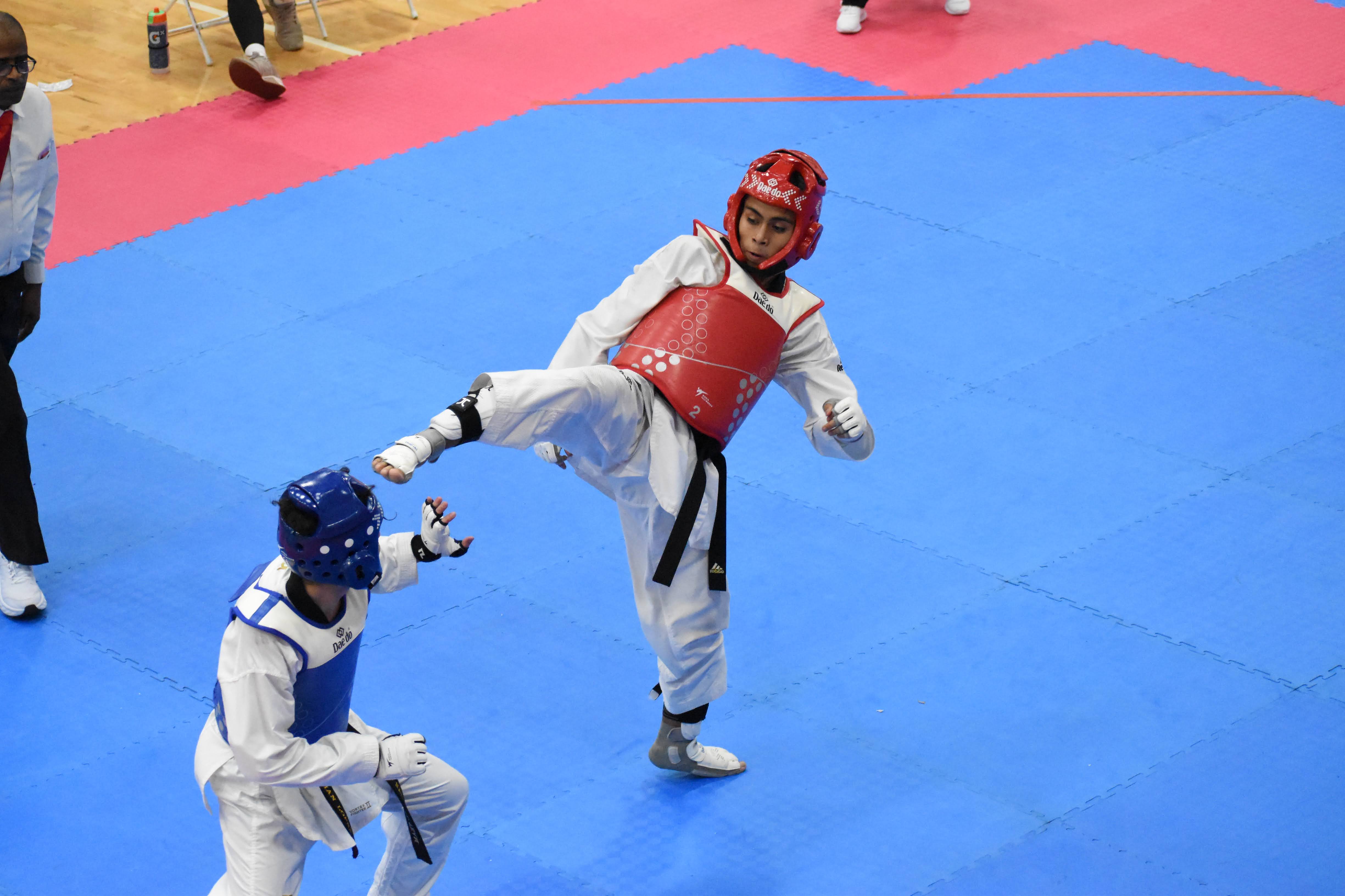 UTRGV student taking part in Taekwondo competition