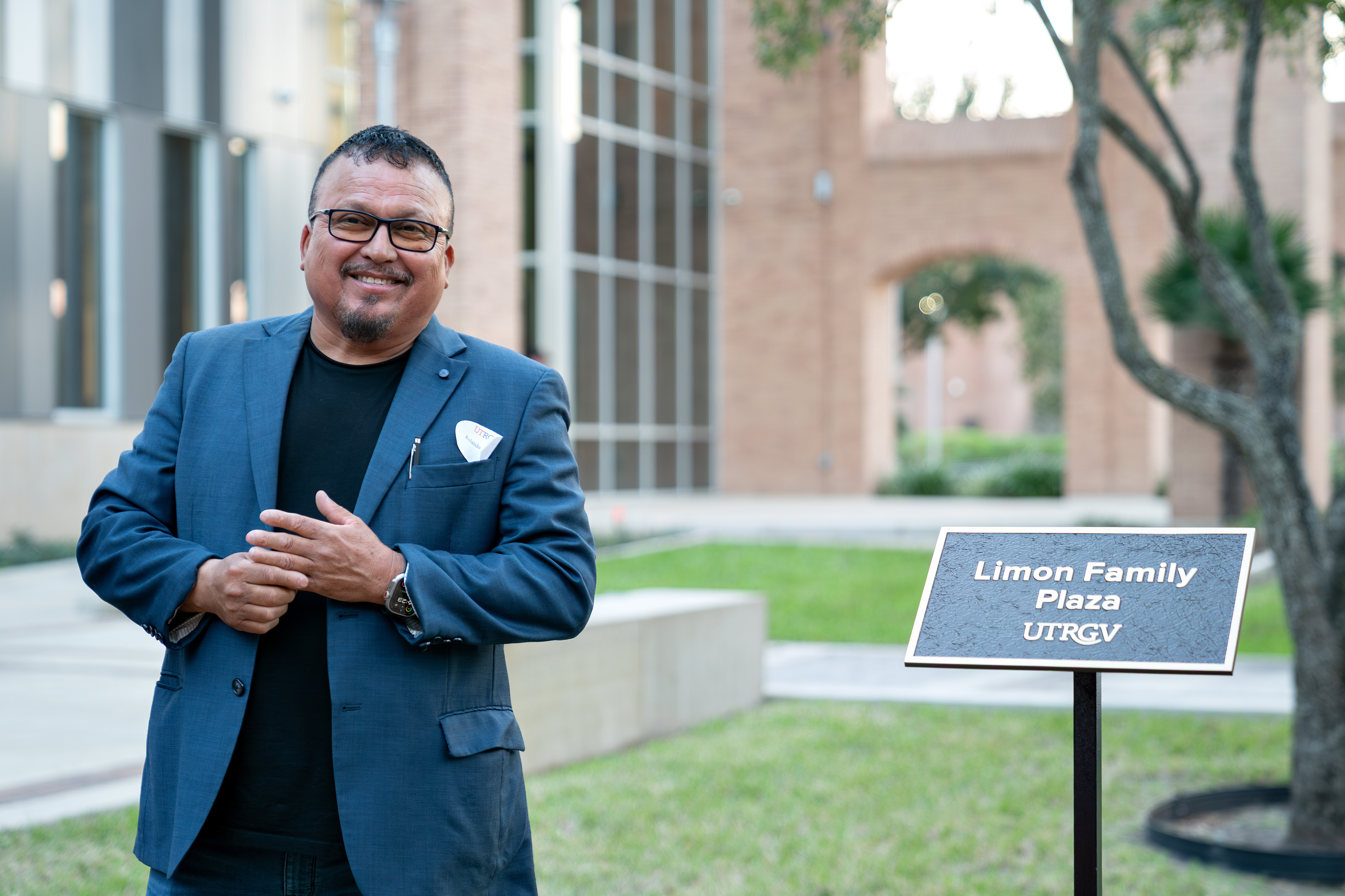 UTRGV recently dedicated the Limon Family Plaza to entrepreneur Rolando Limon with a plaque