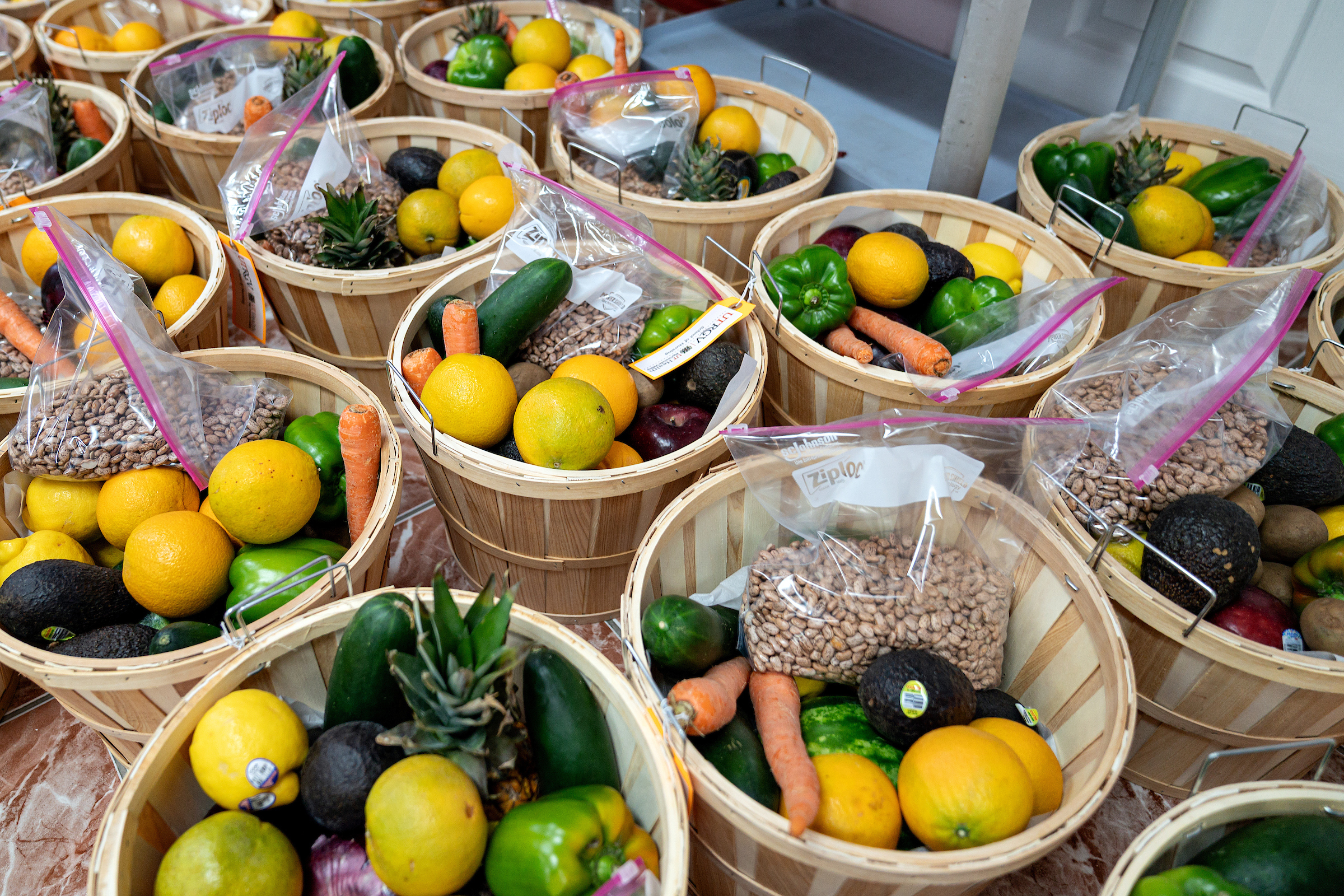 The UTRGV School of Nursing CHECK Program distributed baskets of healthy food and seeds for planting in the Fall.