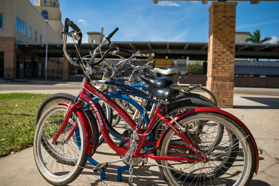Image of parked bikes at metro bus station