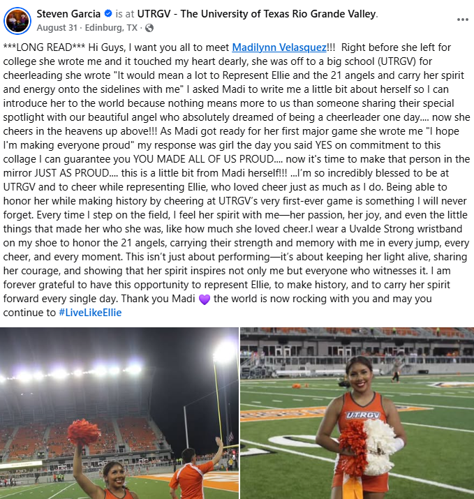 Steven Garcia Facebook post