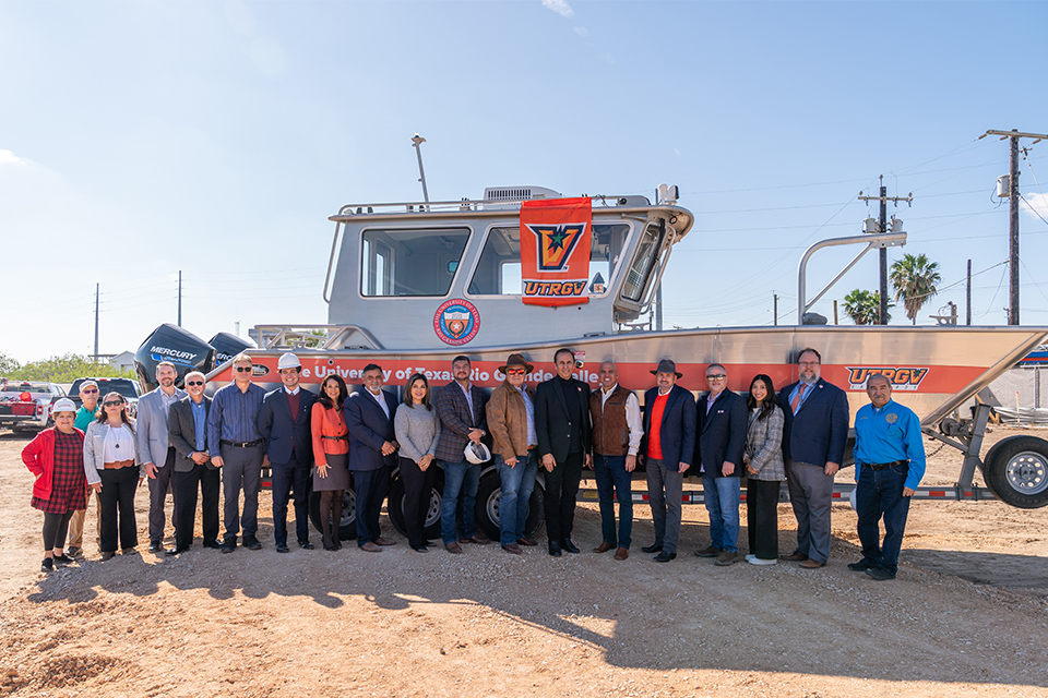 UTRGV, UT System and Cameron County officials attend the groundbreaking.