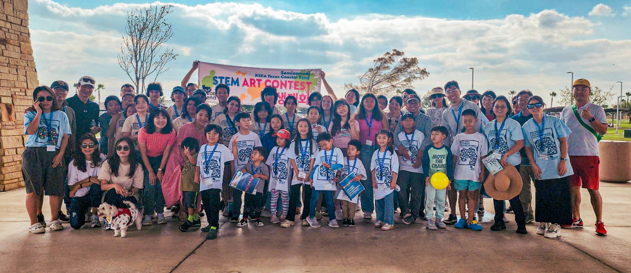 Students and families from the Korean-American Scientists and Engineers Association Texas Coastal Bend chapter join UTRGV for the K–12 STEM Art Contest
