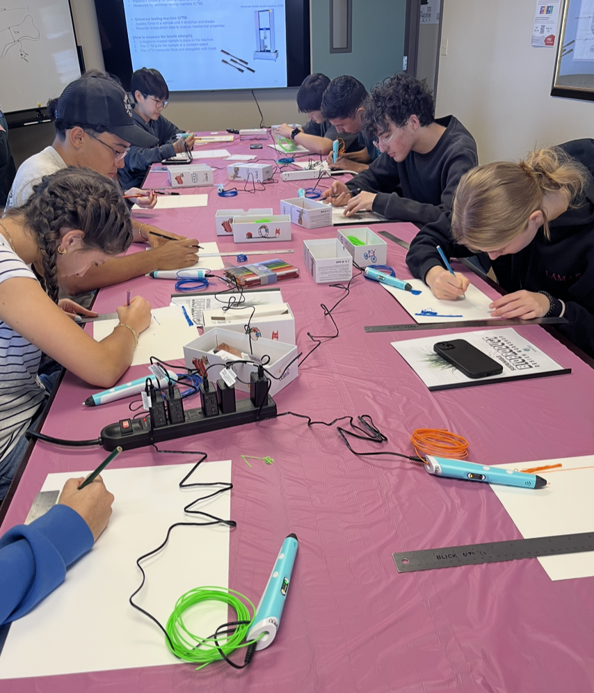 Students take part in a sustainability-themed learning activity 