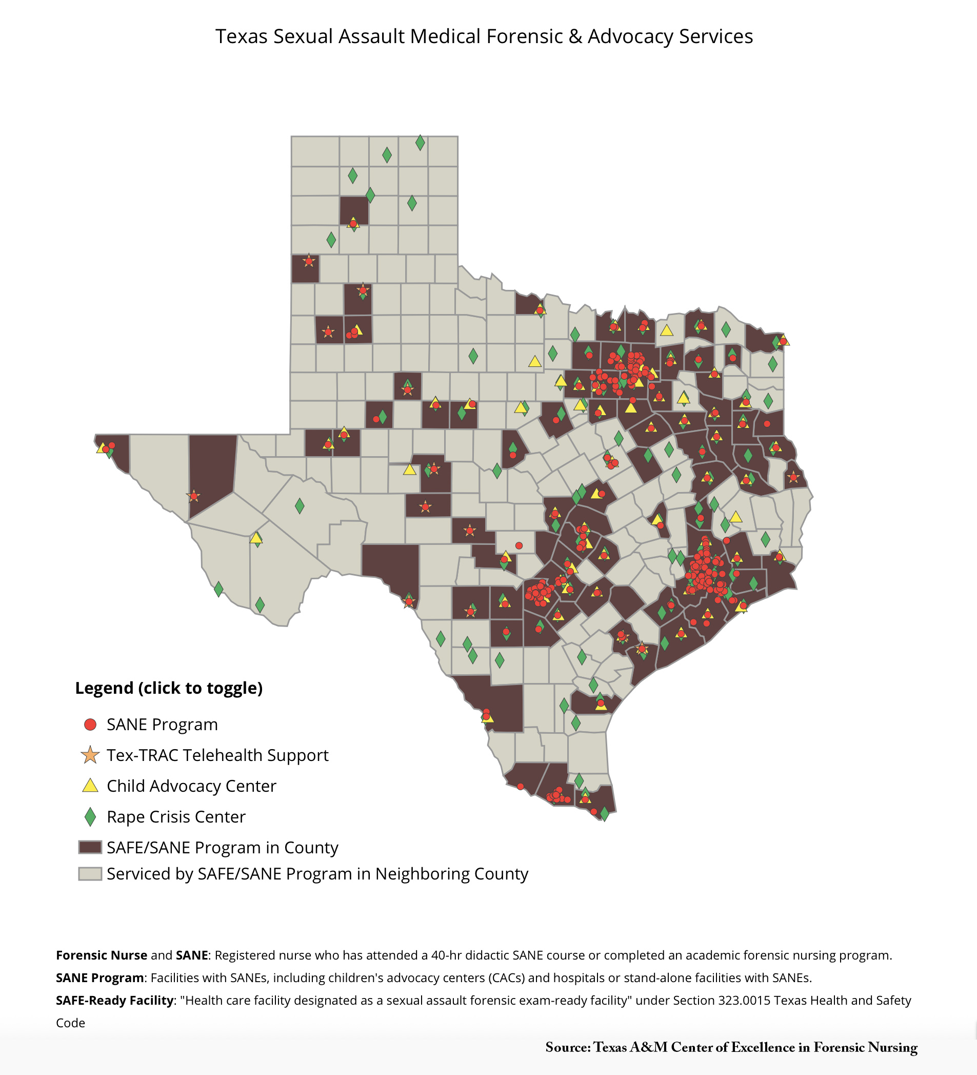 Texas Sexual Assault Medical Forensic and Advocacy Services