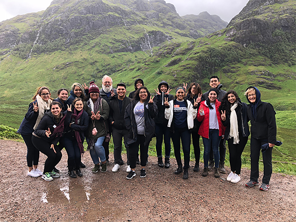 A group of 14 UTRGV Study Abroad students spent three weeks in the United Kingdom in June, traveling to key locations in Scotland and England. Their course of study was Family and Disability (REHS 3320) under the direction of Dr. Bruce Reed, UTRGV professor of Rehabilitation Services and Counseling and director of the School of Rehabilitation Services & Counseling.It was assisted by Dr. Joan Reed, lecturer III within the UTRGV. Aside from their studies, students were able to visit some of the United Kingdom’s most acclaimed points of interest, such as theScottish Highlands (shown here at Ballachulish), Edinburgh Castle, Loch Ness, Glasgow, Westminster Abbey, the Tower of London, Oxford University, Cambridge University, Stratford-upon-Avon (the birthplace of William Shakespeare), Buckingham Palace (shown here) and, of course, Stonehenge. (Courtesy Photo) 
