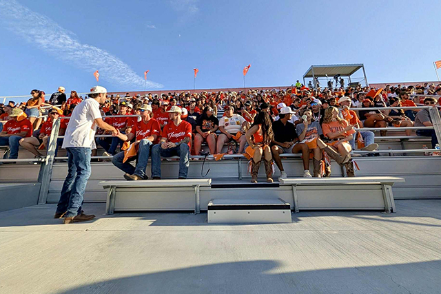fans in stands at urtgv football game