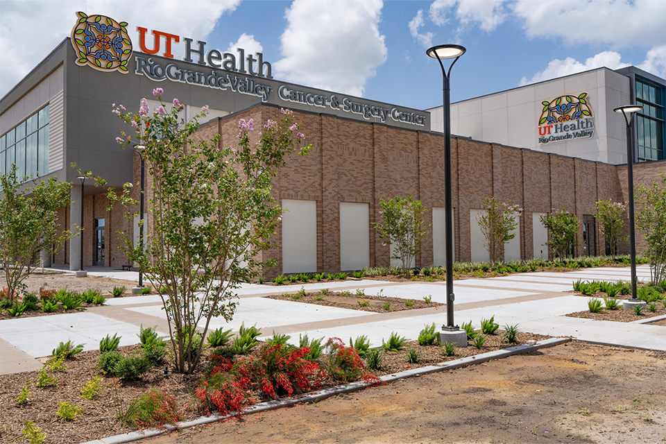 UT Health RGV Cancer and Surgery Center building located in McAllen, Texas.