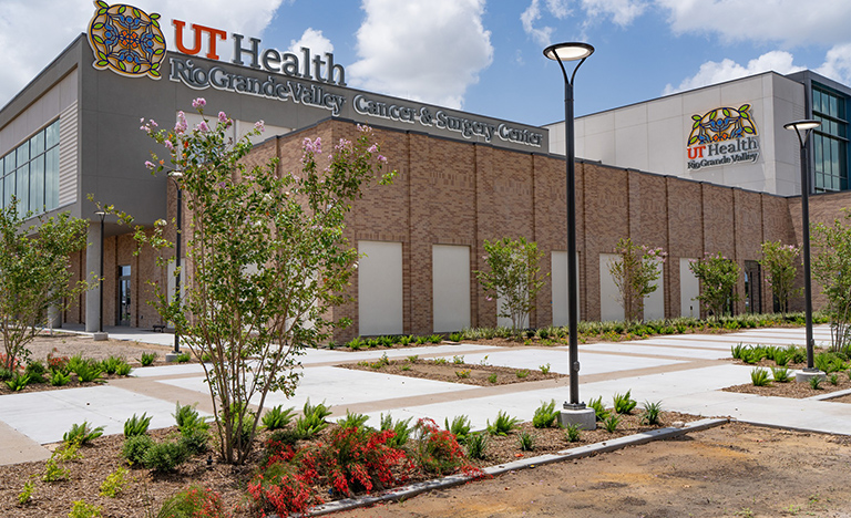 UT Health RGV Cancer and Surgery Center building located in McAllen, Texas.