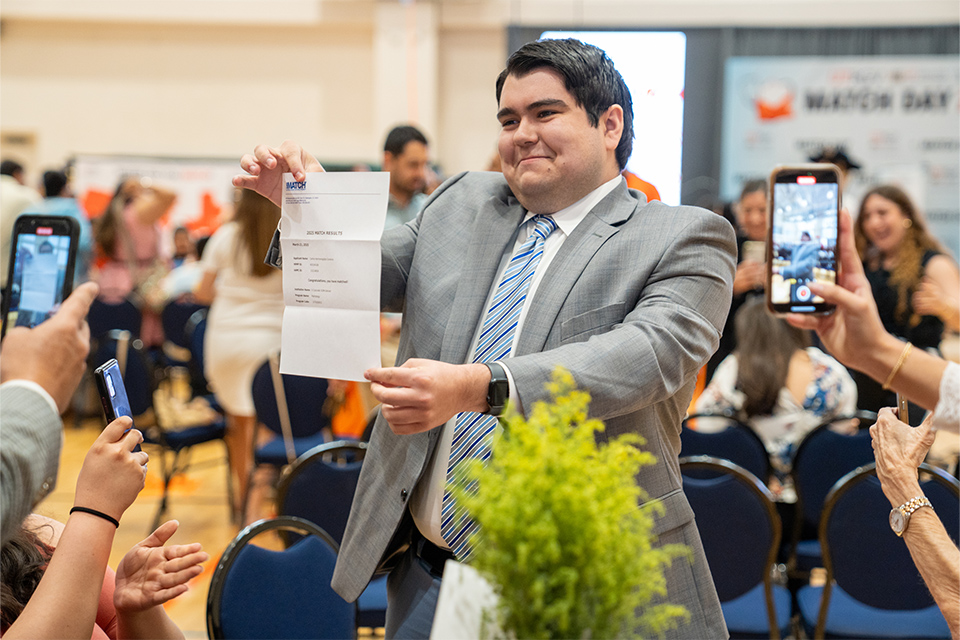 Carlos Cisneros will graduate during the UTRGV School of Medicine’s Commencement on Saturday, May 10, in Edinburg, celebrating the transition of 50 graduates from students to physicians after four years of hard work. 