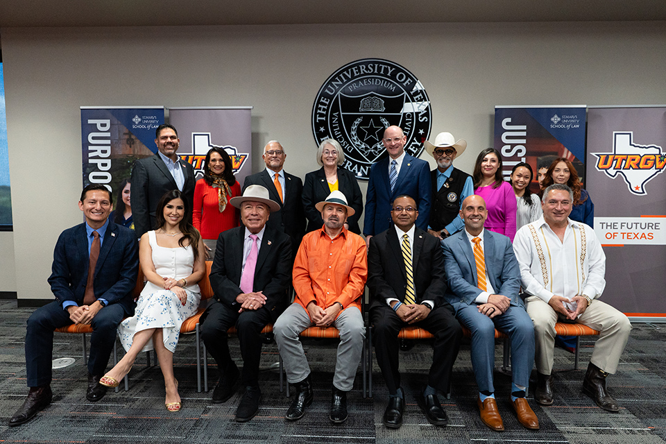 UTRGV and St. Mary's administrators with legislative and local officials at MOU signing on March 26, 2026.
