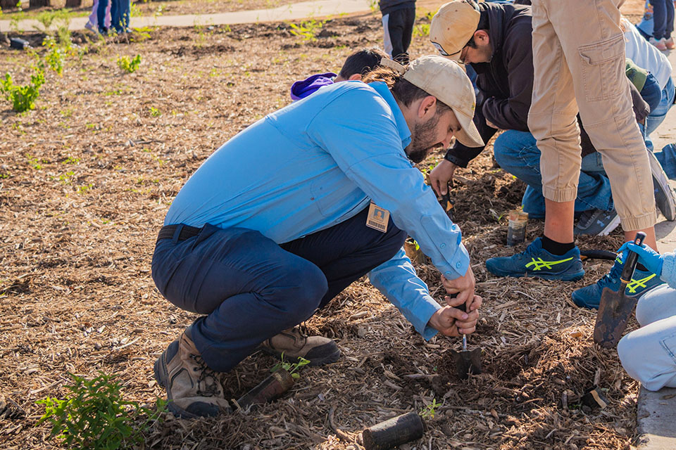 John Brush, UTRGV alumnus and urban ecologist, at work.
