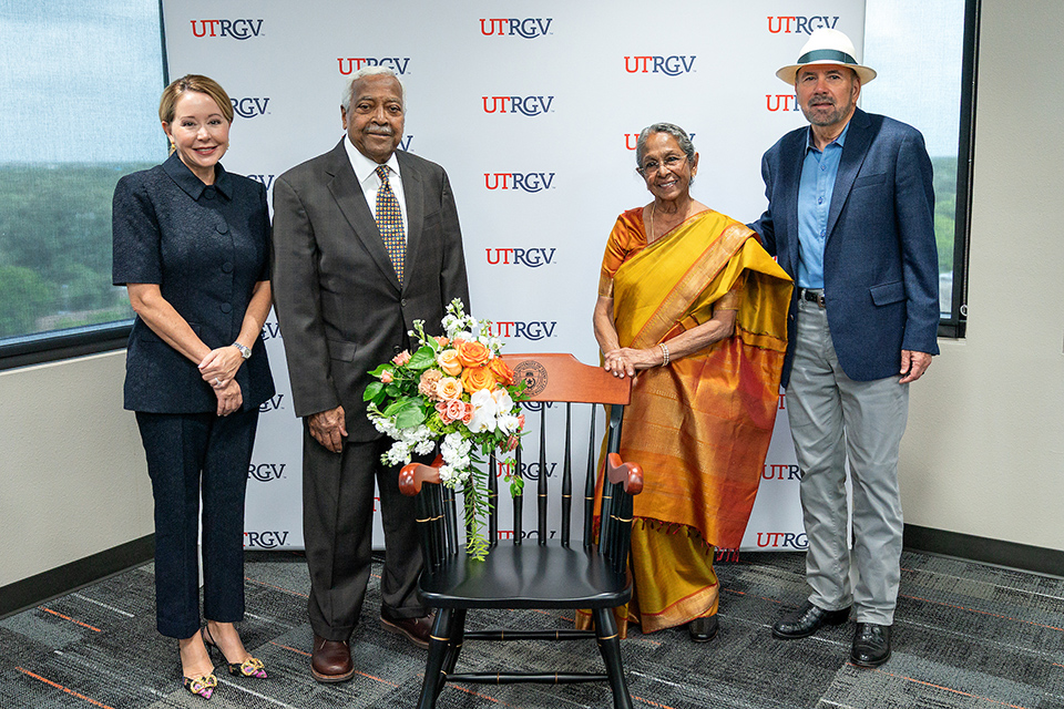 UTRGV celebrated the establishment of its first endowed chair in orthopaedic surgery on Tuesday, created by Drs. Subram G. and Elizabeth G. Krishnan, who have over 40 years of dedicated care in the Rio Grande Valley.
