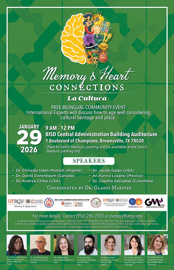 Flyer for Memory and Heart Connections event in Brownsville on Jan. 29.