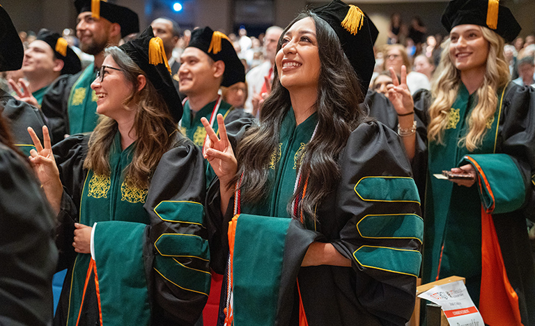 UTRGV School of Medicine graduated its Class of 2026 on Saturday, May 9, in Edinburg. Graduates celebrate special moment in photo.