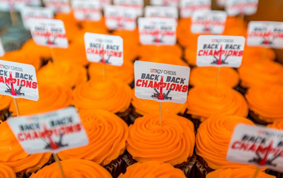 Orange Cupcakes "UTRGV Chess - Back to Back Champions"