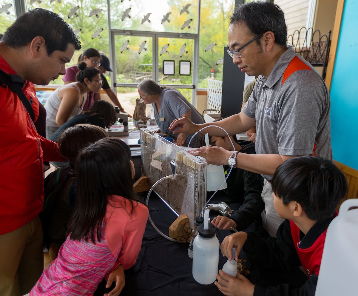 Students and faculty were on hand to guide guests through a number of stations set up to teach and entertain.