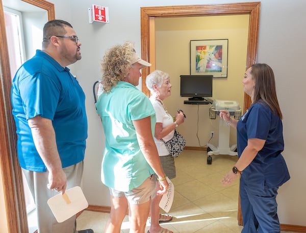 Thumbnail: Guest recieve a tour of the Laguna Vista Clinic Ribbon and ask questions to guide.